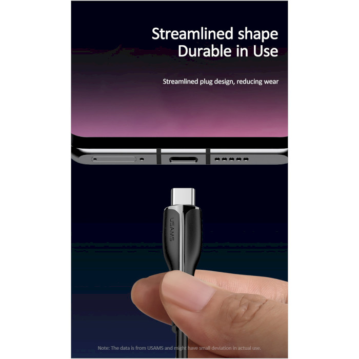 Кабель USAMS US-SJ372 U38 Data and Charging Type-C Cable 1м Black (SJ372USB01)