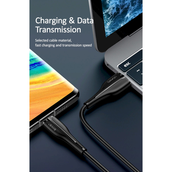 Кабель USAMS US-SJ372 U38 Data and Charging Type-C Cable 1м Black (SJ372USB01)