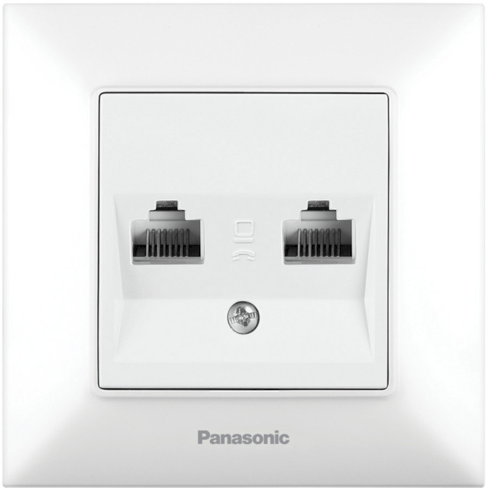 Розетка настенная PANASONIC Arkedia Slim 2xRJ-45 Cat.5e White (WNTC04062WH-UA)