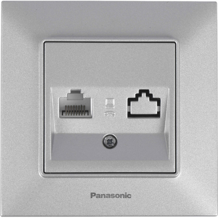 Розетка настенная PANASONIC Arkedia Slim RJ-45 Cat.5e Silver (WNTC04042SL-UA)