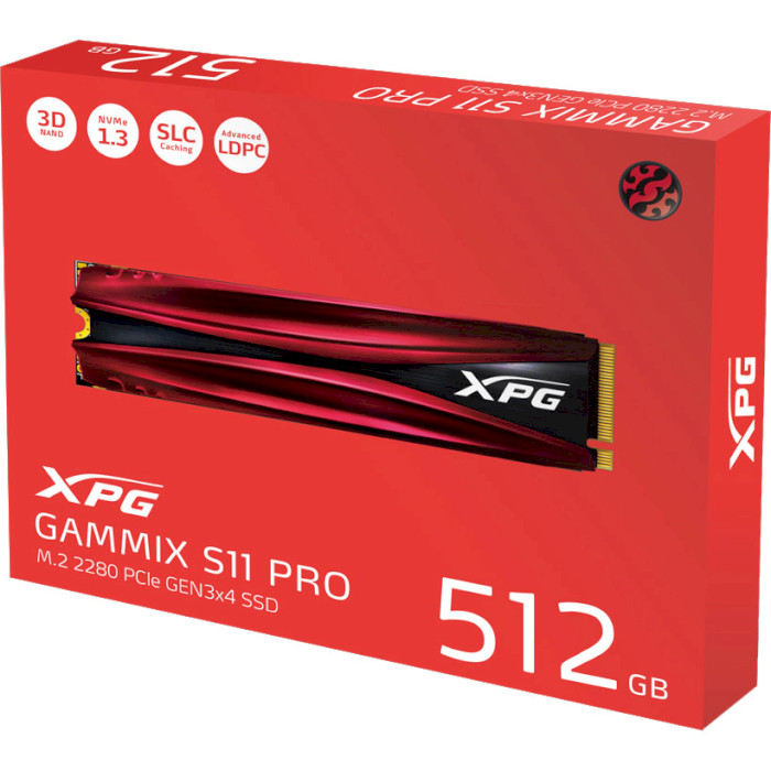SSD диск ADATA XPG Gammix S11 Pro 512GB M.2 NVMe (AGAMMIXS11P-512GT-C)