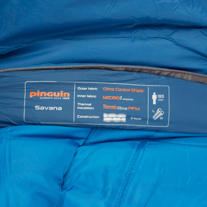 Спальный мешок PINGUIN Savana PFM 195 0°C Blue Right (236453)