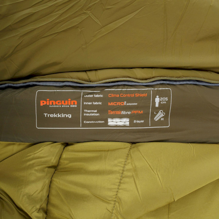 Спальний мішок PINGUIN Trekking 190 -5°C Khaki Left (238341)