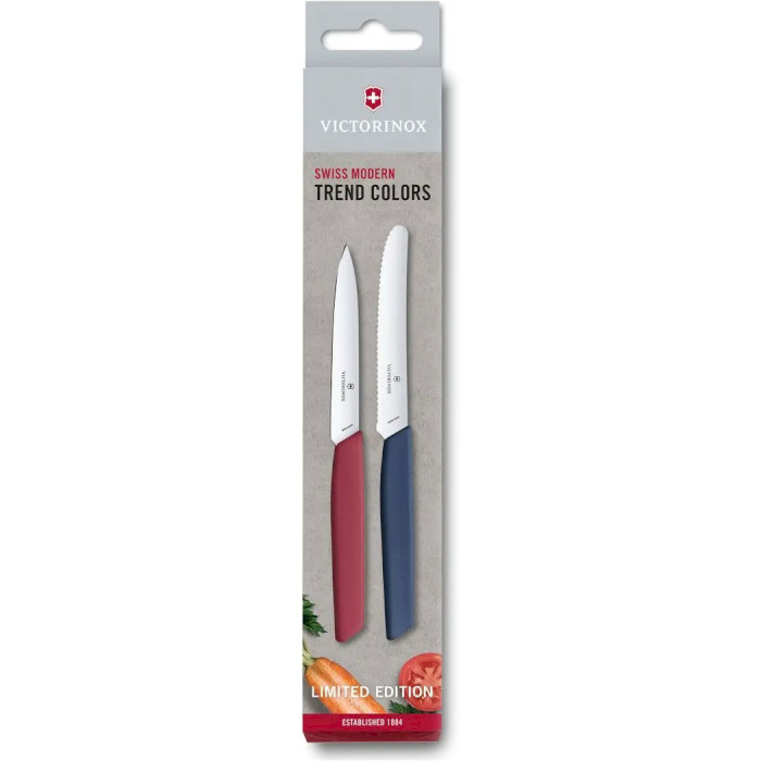 Набір кухонних ножів VICTORINOX Swiss Modern Paring Knife Set Bold 2пр (6.9096.2L1)