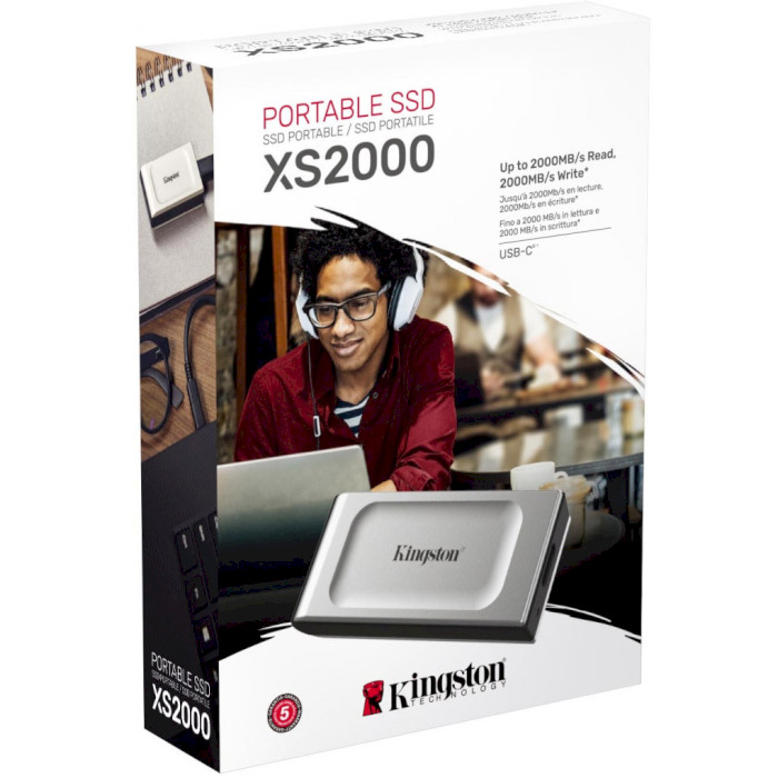 Портативний SSD диск KINGSTON XS2000 4TB USB3.2 Gen2x2 Silver (SXS2000/4000G)