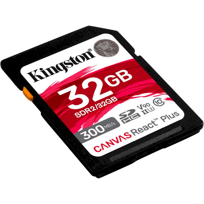 Карта пам'яті KINGSTON SDHC Canvas React Plus 32GB UHS-II U3 V90 Class 10 (SDR2/32GB)