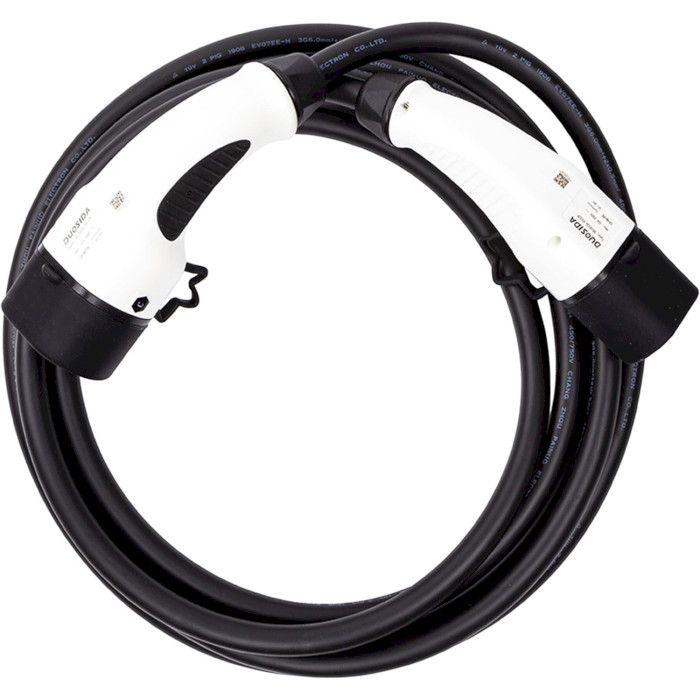 Зарядный кабель для электромобилей DUOSIDA Type 2 - Type 2, 22кВт, 32A, 3 фазы, 5м (EV200153)
