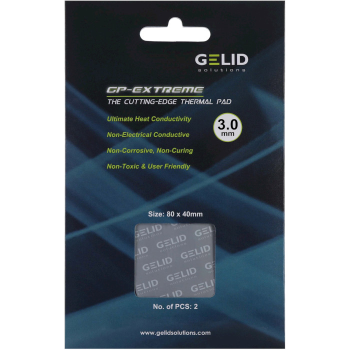 Набор термопрокладок GELID SOLUTIONS GP-Extreme Thermal Pad 80x40x3.0mm 2шт (TP-VP01-E)
