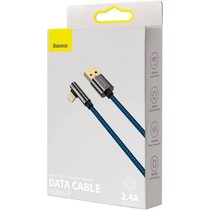 Кабель BASEUS Legend Series Elbow Fast Charging Data Cable USB to iP 1м Blue (CACS000003)