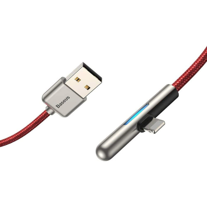 Кабель BASEUS Iridescent Lamp HW Flash Charge Mobile Game USB for iP 2м Red (CAL7C-B09)