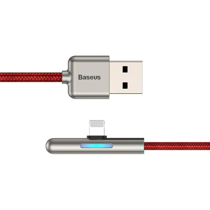 Кабель BASEUS Iridescent Lamp HW Flash Charge Mobile Game USB for iP 2м Red (CAL7C-B09)