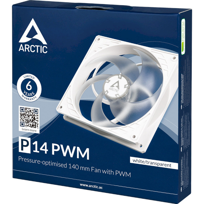 Вентилятор ARCTIC P14 PWM White/Transparent (ACFAN00223A)