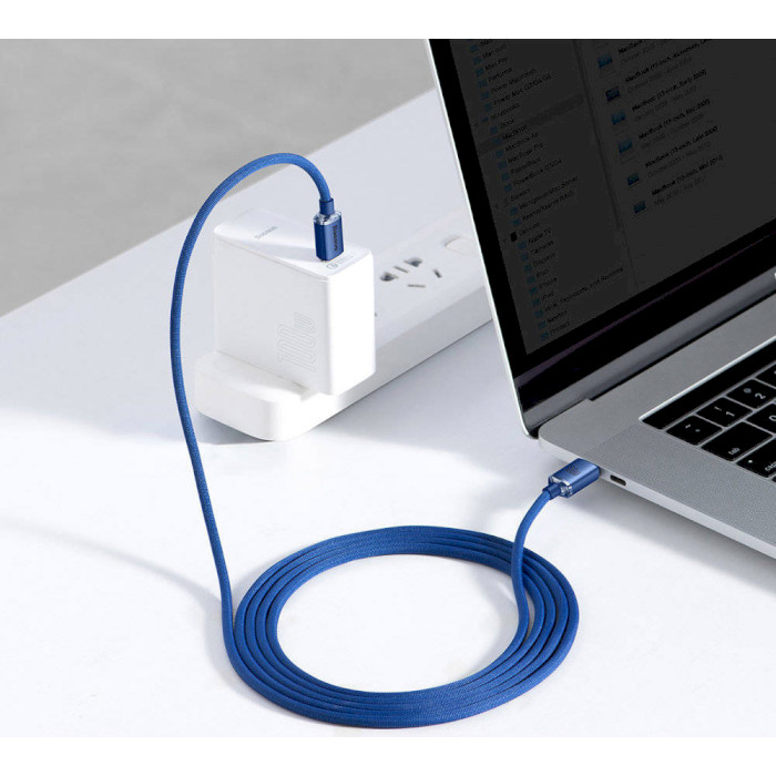 Кабель BASEUS Crystal Shine Fast Charging Data Cable Type-C to Type-C 100W 2м Blue (CAJY000703)
