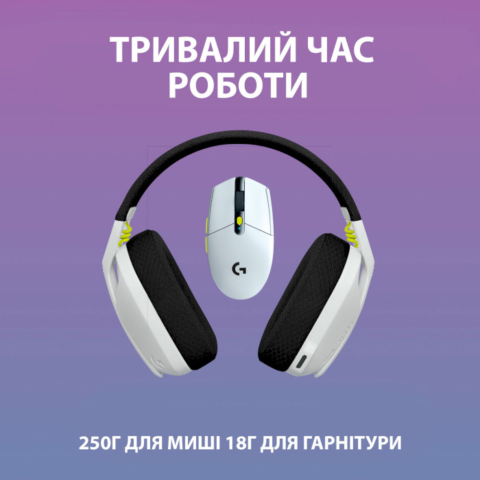 Геймерский комплект LOGITECH Wireless Gaming Combo G435SE/G305SE Black/White/Lime (981-001162)