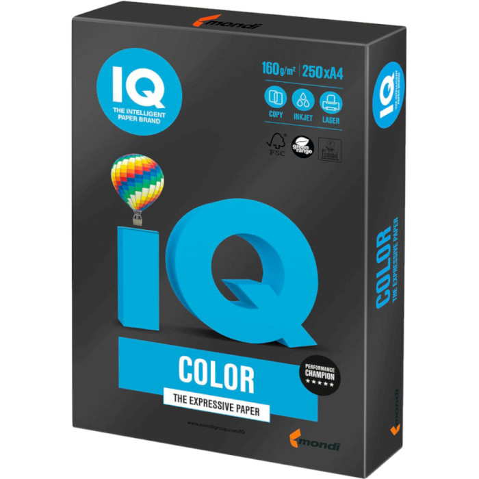 Офісний кольоровий папір MONDI IQ Color Intensive Black A4 160г/м² 250арк (B100/A4/160/IQ)