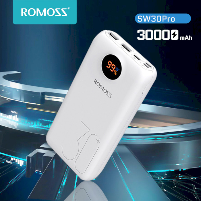 Повербанк ROMOSS SW 30 Pro PD 30W 30000mAh White (PSW30-112-1A41)