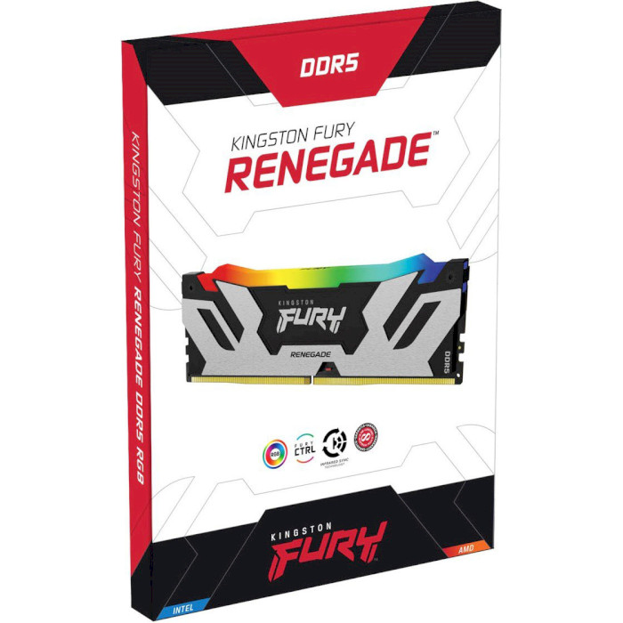 Модуль памяти KINGSTON FURY Renegade RGB Black/Silver DDR5 6000MHz 16GB (KF560C32RSA-16)