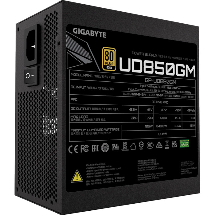 Блок питания 850W GIGABYTE UD850GM (GP-UD850GM)