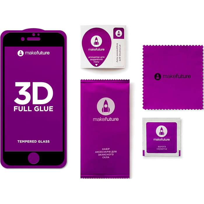 Захисне скло MAKE 3D Full Glue для iPhone SE 2022 (MGD-AISE22)