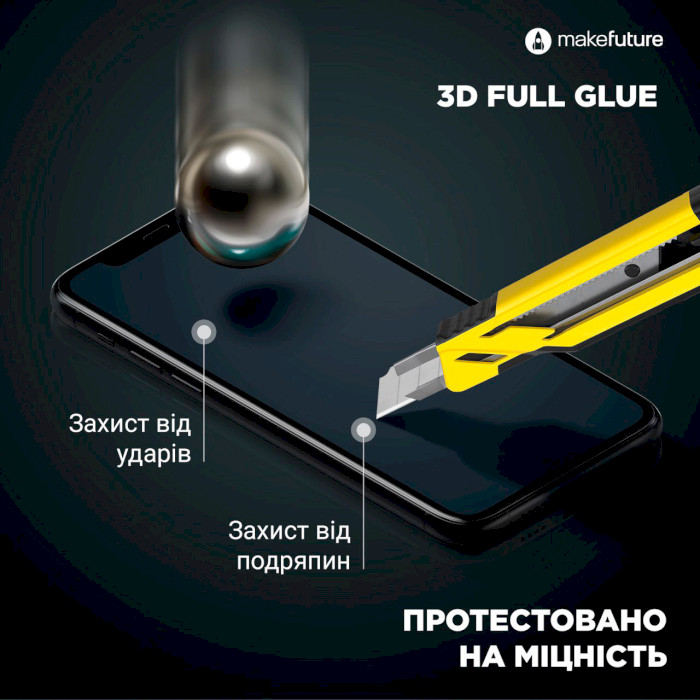 Захисне скло MAKE 3D Full Glue для iPhone SE 2022 (MGD-AISE22)