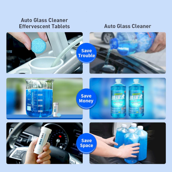 Таблетки для чистки стекла BASEUS Auto Glass Cleaner Effervescent Tablets (CRBLS-02)