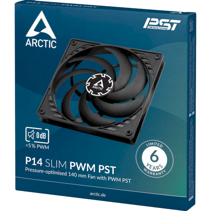 Вентилятор ARCTIC P14 Slim PWM PST Black (ACFAN00268A)