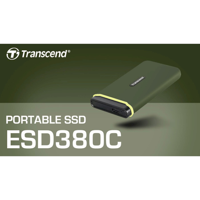 Портативний SSD диск TRANSCEND ESD380C 1TB USB3.2 Gen2x2 Military Green (TS1TESD380C)