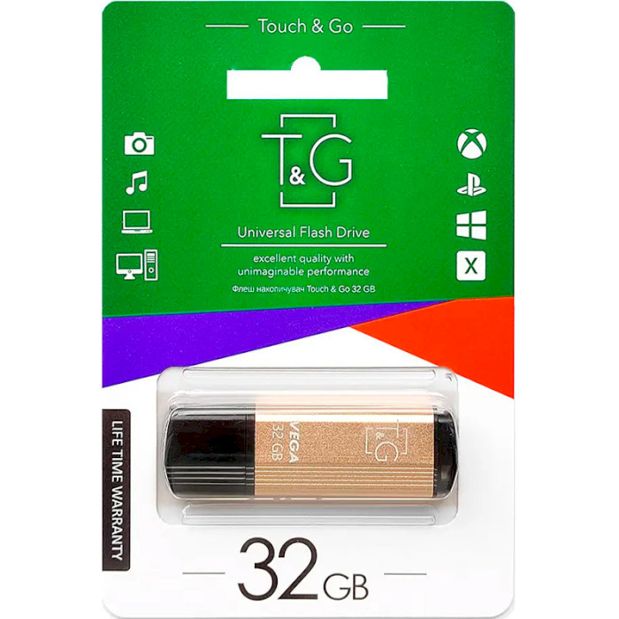 Флэшка T&G 121 Vega Series 32GB USB2.0 Gold (TG121-32GBGD)