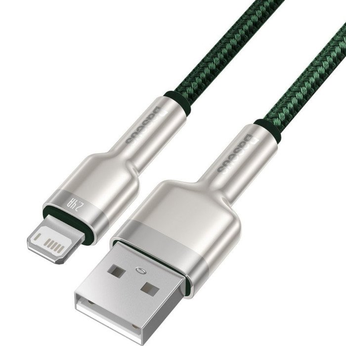 Кабель BASEUS Cafule Metal Data Cable USB for Lightning 1м Green (CALJK-A06)
