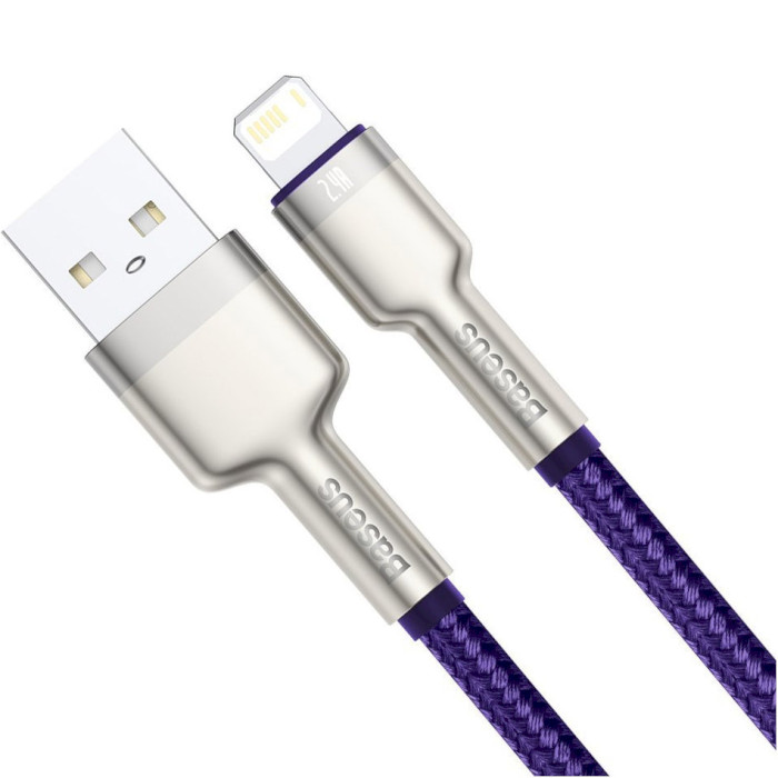 Кабель BASEUS Cafule Metal Data Cable USB for Lightning 1м Purple (CALJK-A05)