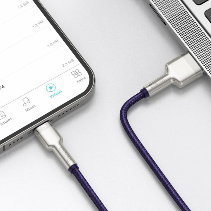 Кабель BASEUS Cafule Metal Data Cable USB for Lightning 1м Purple (CALJK-A05)