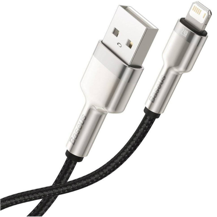Кабель BASEUS Cafule Metal Data Cable USB for Lightning 0.25м Black (CALJK-01)