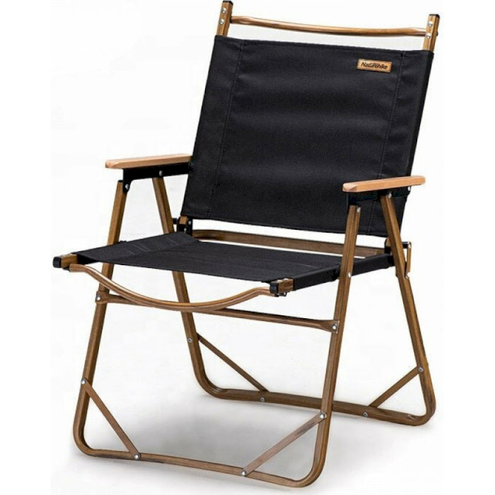 Стул кемпинговый NATUREHIKE Outdoor Wooden Grain Aluminum Folding Chair Black (NH19Y002-D)