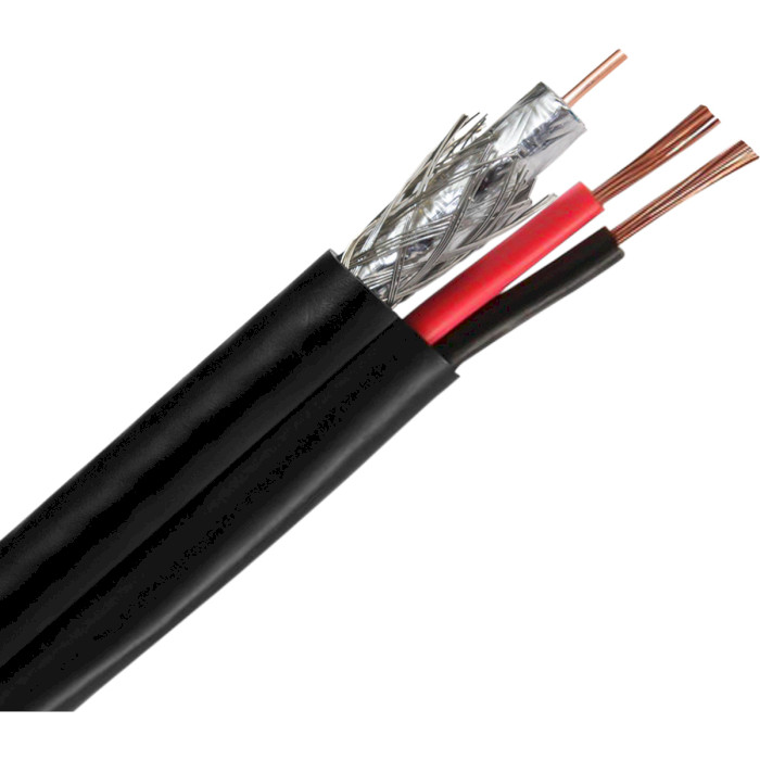 Коаксиальный кабель с питанием GREENVISION RG58+2C 100м Black (LP13205)