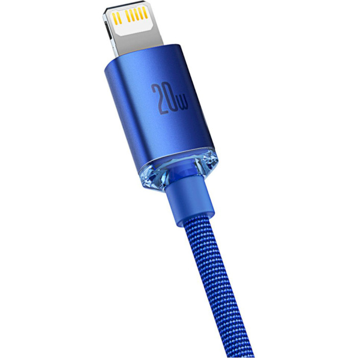 Кабель BASEUS Crystal Shine Series Fast Charging Data Cable Type-C to iP 20W 2м Blue (CAJY000303)