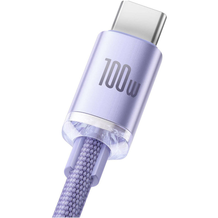 Кабель BASEUS Crystal Shine Series Fast Charging Data Cable USB to Type-C 100W 2м Purple (CAJY000505)
