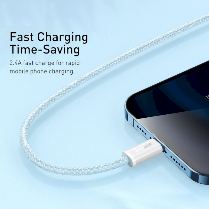 Кабель BASEUS Dynamic Series Fast Charging Data Cable USB to iP 2.4A 2м Blue (CALD000503)