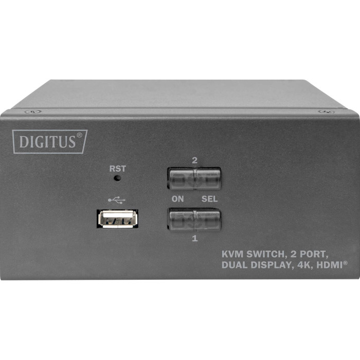 KVM-перемикач DIGITUS 2-Port Dual-Display 4K HDMI (DS-12860)