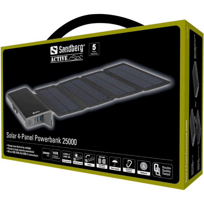 Портативная солнечная панель SANDBERG Solar 4-Panel Powerbank 25000 8W (420-56)