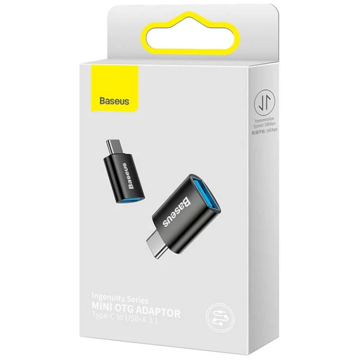 Адаптер OTG BASEUS Ingenuity Series Mini OTG Adaptor Type-C to USB-A 3.1 Black (ZJJQ000001)