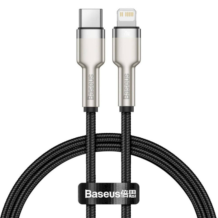 Кабель BASEUS Cafule Metal Data Cable Type-C to Lightning PD 20W 0.25м Black (CATLJK-01)