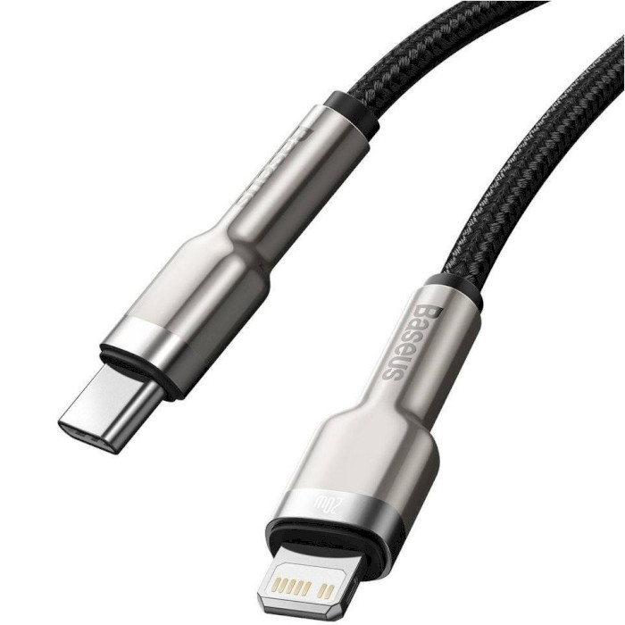 Кабель BASEUS Cafule Metal Data Cable Type-C to Lightning PD 20W 0.25м Black (CATLJK-01)