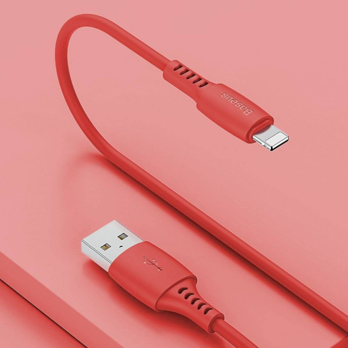 Кабель BASEUS Colourful Cable USB to Lightning 2.4A 1.2м Red (CALDC-09)