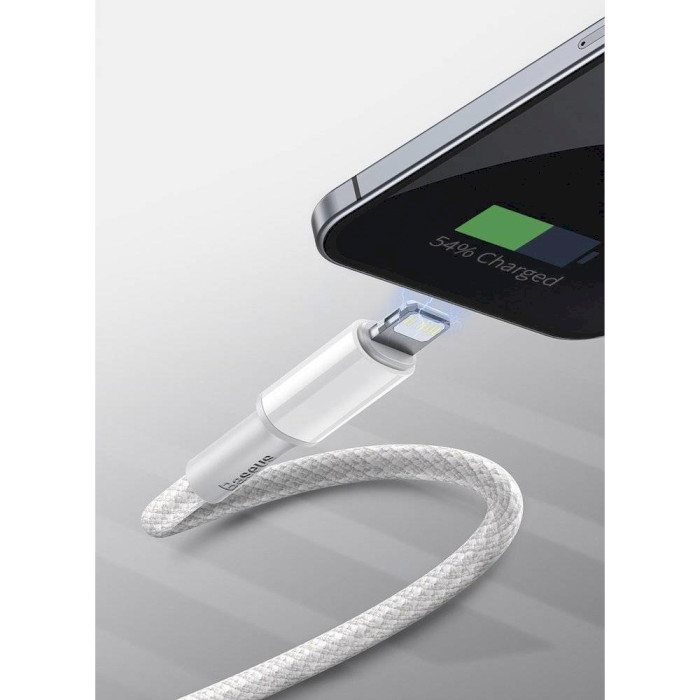Кабель BASEUS High Density Braided Fast Charging Data Cable Type-C to Lightning 20W 2м White (CATLGD-A02)