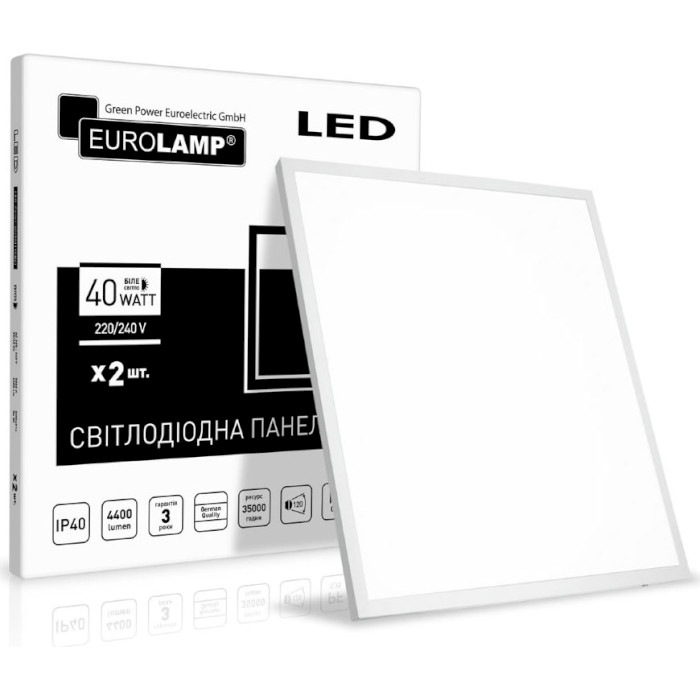 Комплект из двух потолочных светильников EUROLAMP 40W 4000K (LED-PANEL-40/40(110)(2))