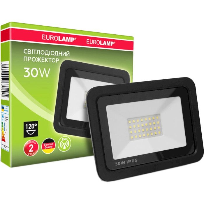 Прожектор LED EUROLAMP LED SMD New 30W 6000K (LED-FL-30/6 BLACK)