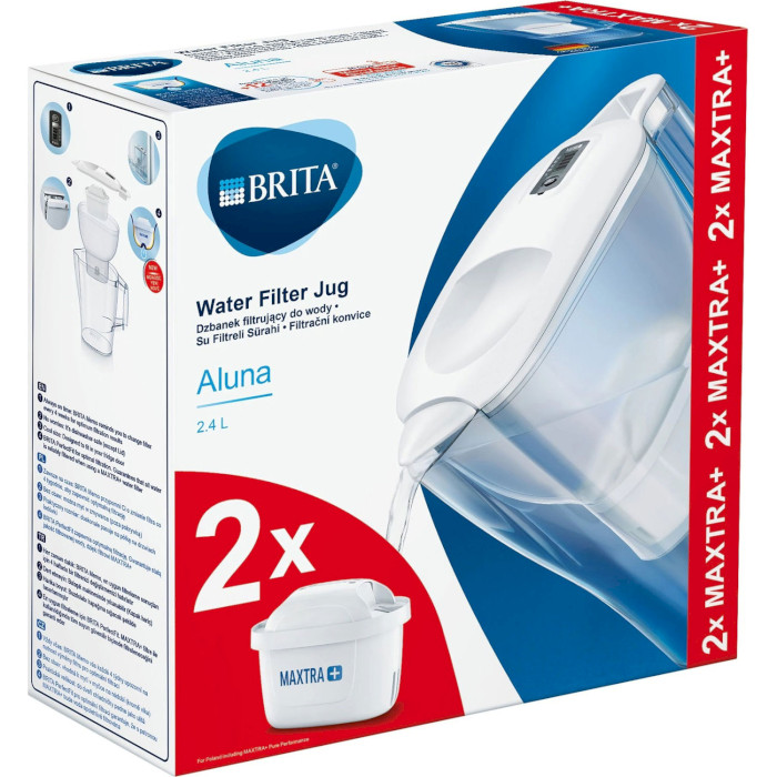 Фильтр-кувшин для воды BRITA Aluna White 2.4л + 2 картриджа (1039268)