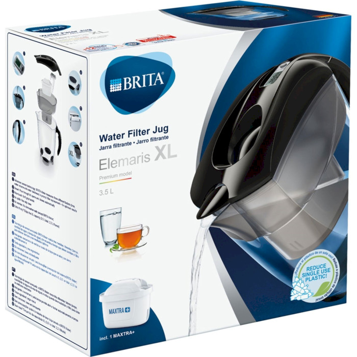 Фільтр-глечик для води BRITA Elemaris XL Black 3.5л (1039950)
