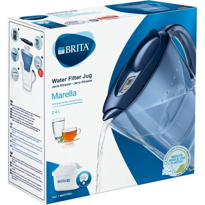 Фильтр-кувшин для воды BRITA Marella Memo MX Blue 2.4л (1039271)