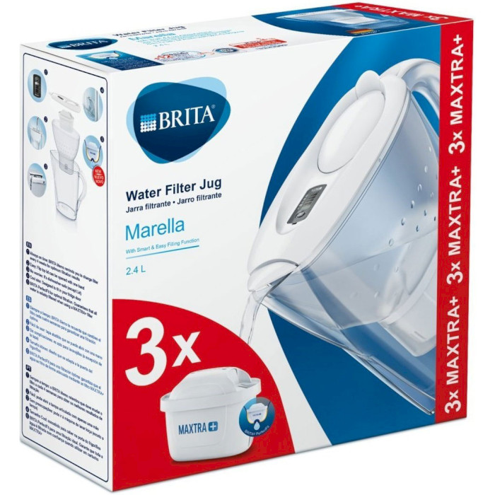 Фільтр-глечик для води BRITA Marella Memo MX White 2.4л + 3 картриджа (1039273)